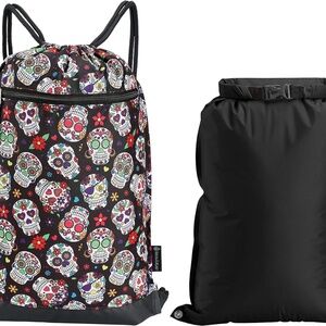 NWT Drawstring Cinch Bag with Removable Waterproof Dry Bag